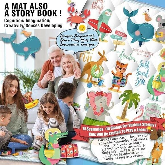 Baby Play Mat 71”x59” – Soft, Washable, Non-Slip Floor Mat for Tummy Time - Picture 2 of 6